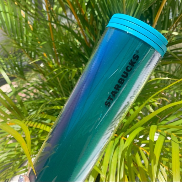 Starbucks Aqua Blue Iridescent Cup Hot Cold Ombre Tumbler 16oz Insulated NWT - Picture 12 of 16